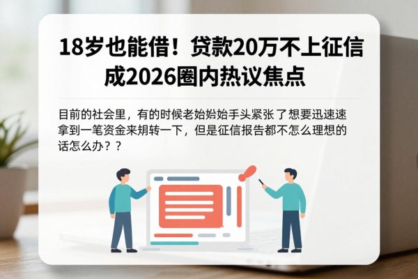 18岁也能借!贷款20万不上征信成2026圈内热议焦点
