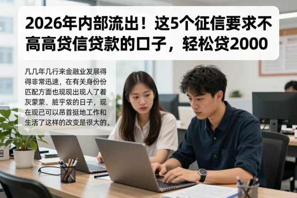 2026年内部流出!这5个征信要求不高的失信能贷款的口子,轻松贷2000