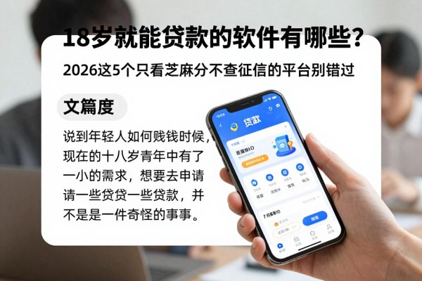18岁就能贷款的软件有哪些?2026这5个只看芝麻分不查征信的平台别错过