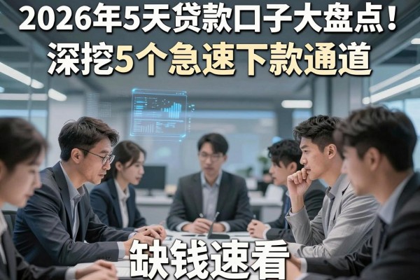 2026年5天贷款口子大盘点！深挖5个急速下款通道，缺钱速看
