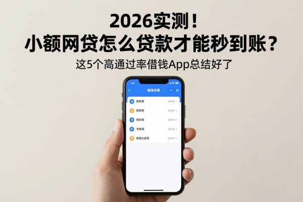 2026实测!小额网贷怎么贷款才能秒到账?这5个高通过率借钱App总结好了