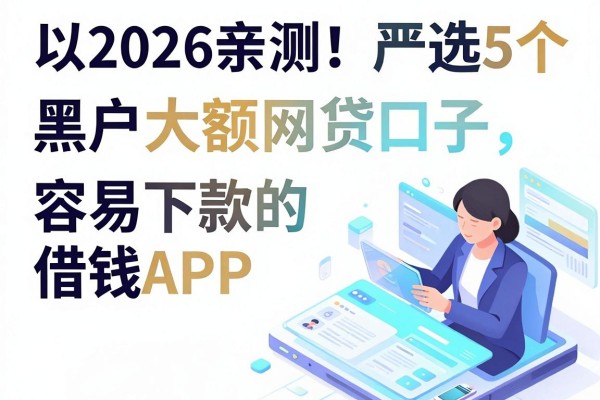 2026亲测！严选5个黑户大额网贷口子，容易下款的借钱APP超赞推荐