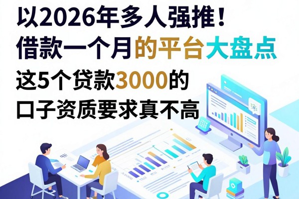 2026年多人强推!借款一个月的平台大盘点,这5个贷款3000的口子资质要求真不高