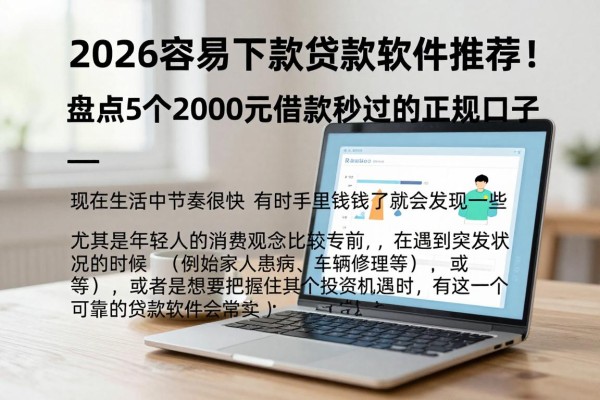2026容易下款贷款软件推荐!盘点5个2000元借款秒过的正规口子