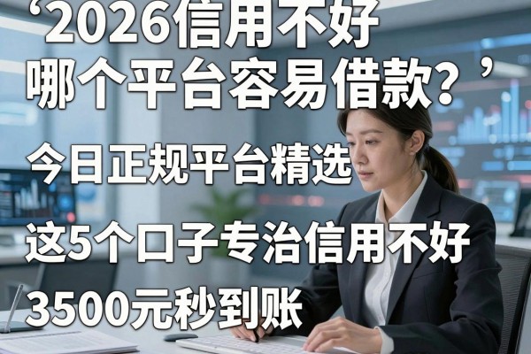 2026信用不好哪个平台容易借款？今日正规平台精选，这5个口子专治信用不好，3500元秒到账！