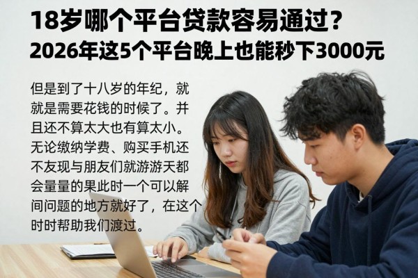 18岁哪个平台贷款容易通过?2026年这5个平台晚上也能秒下3000元
