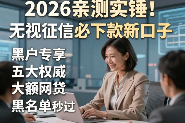 2026亲测实锤！无视征信必下款新口子，黑户专享五大权威大额网贷黑名单秒过