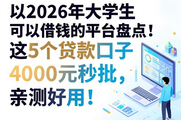 2026年大学生可以借钱的平台盘点：这5个贷款口子4000元秒批，亲测好用！