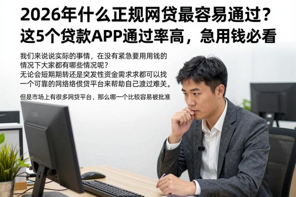 2026年什么正规网贷最容易通过?这5个贷款APP通过率高,急用钱必看!