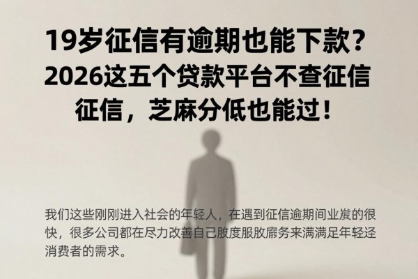 19岁征信有逾期也能下款？2026这五个贷款平台不查征信，芝麻分低也能过！