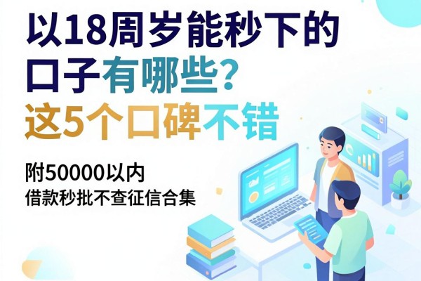 18周岁能秒下的口子有哪些?这5个口碑不错,附50000以内借款秒批不查征信合集