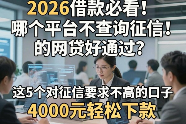 2026借款必看！哪个平台不查询征信的网贷好通过？这5个对征信要求不高的口子，4000元轻松下款
