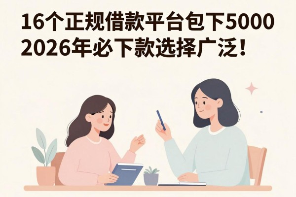 16个正规借款平台包下5000,2026年必下款选择广泛,这5个借钱平台细致拆解!