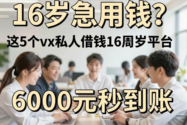 16岁急用钱？这5个vx私人借钱16周岁平台，6000元秒到账！