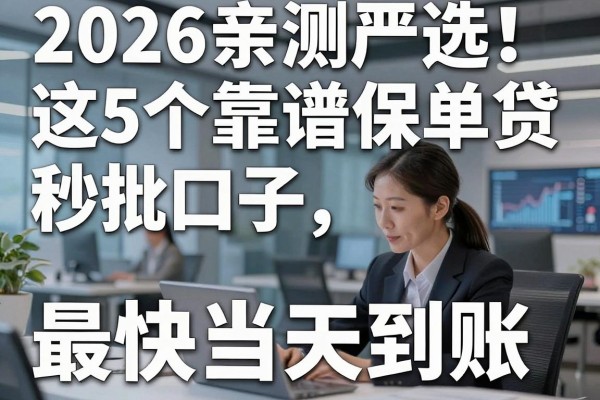 2026亲测严选!这5个靠谱保单贷秒批口子,最快当天到账!
