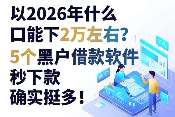 2026年什么口子能下2万左右?这5个黑户借款软件秒下款,确实挺多!
