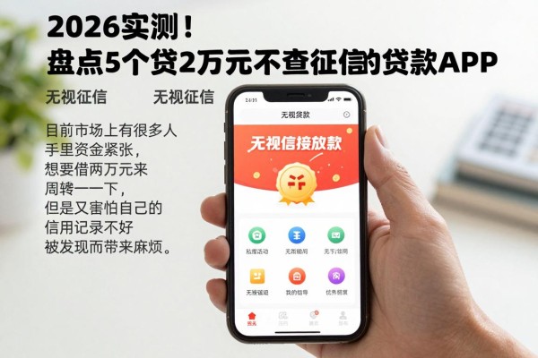 2026实测!盘点5个贷2万元不查征信的贷款APP,无视征信直接放款