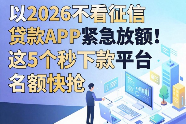 2026不看征信贷款APP紧急放额!这5个秒下款平台名额快抢