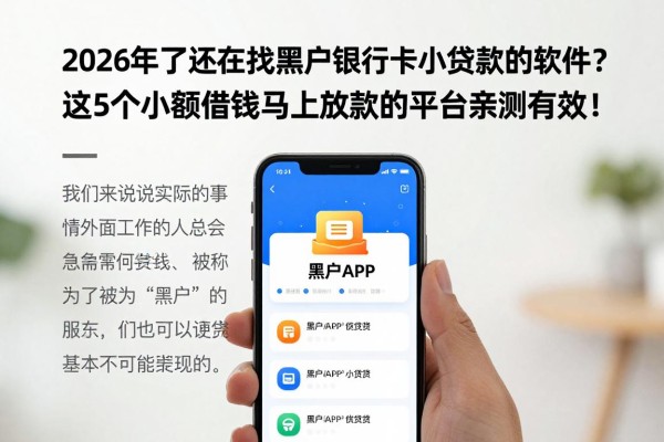 2026年了还在找黑户银行卡小额贷款的软件?这5个小额借钱马上放款的平台亲测有效!