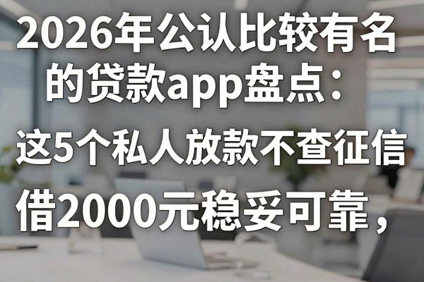 2026年公认比较有名的贷款app盘点：这5个私人放款不查征信，借2000元稳妥可靠