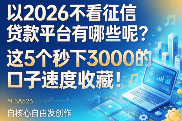 2026不看征信贷款平台有哪些呢?这5个秒下3000的口子速度收藏!