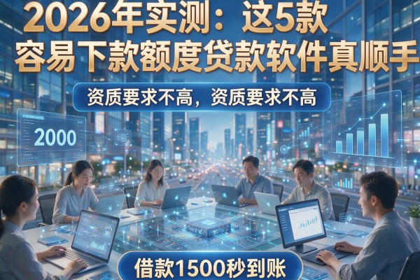 2026年实测:这5款容易下款额度贷款软件真顺手,资质要求不高,借款1500秒到账!