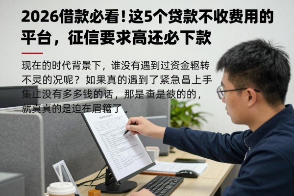 2026借款必看!这5个贷款不收费用的平台,征信要求不高还必下款