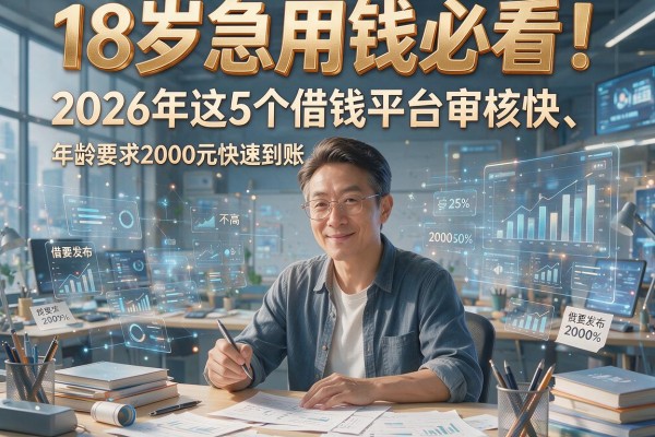 18岁急用钱必看！2026年这5个借钱平台审核快、年龄要求不高，2000元快速到账