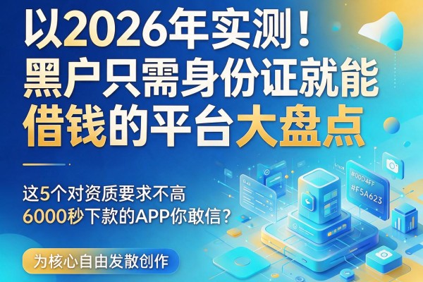 2026年实测!黑户只需身份证就能借钱的平台大盘点,这5个对资质要求不高、6000秒下款的APP你敢信?