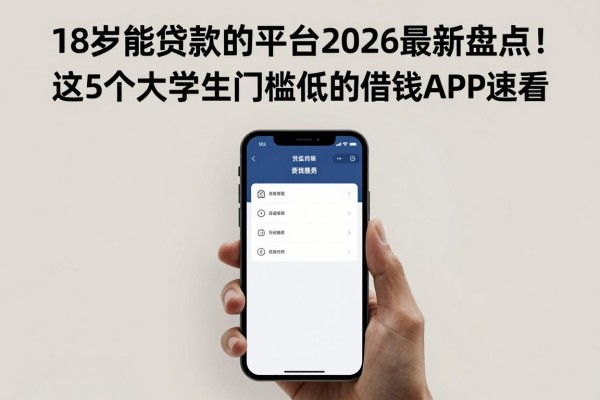 18岁能贷款的平台2026最新盘点！这5个大学生门槛低的借钱APP速看