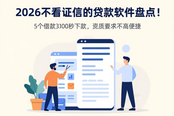 2026不看证信的贷款软件盘点！这5个借款3000秒下款，资质要求不高超便捷