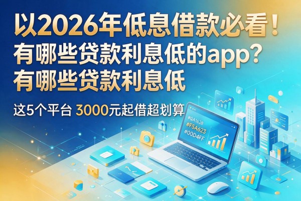 2026年低息借款必看!有哪些贷款利息低的app?这5个平台3000元起借超划算