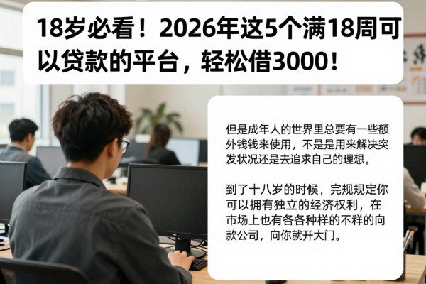 18岁必看!2026年这5个满18周可以贷款的平台,轻松借3000