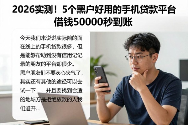 2026实测!5个黑户好用的手机贷款平台,借钱50000秒到账