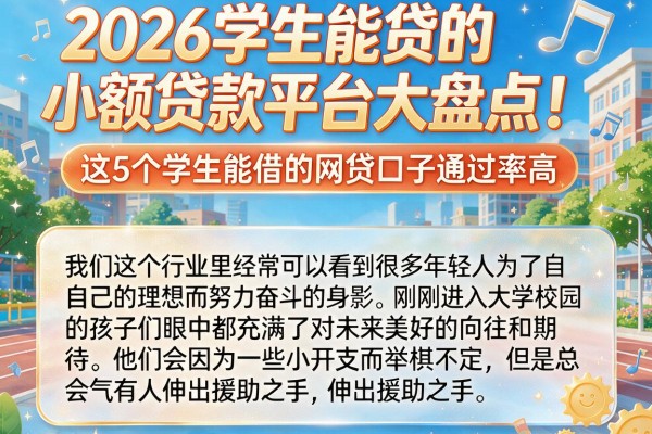 2026学生能贷的小额贷款平台大盘点！这5个学生能借的网贷口子通过率高
