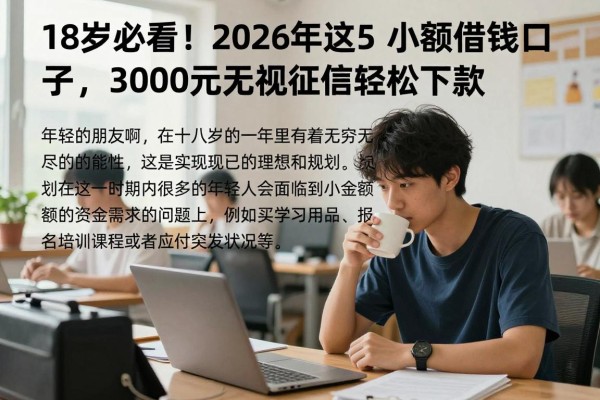 18岁必看！2026年这5个小额借钱口子，3000元无视征信轻松下款