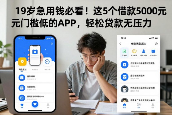 19岁急用钱必看!这5个借款5000元门槛低的APP,轻松贷款无压力