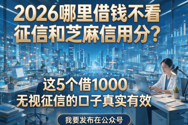 2026哪里借钱不看征信和芝麻信用分？这5个借1000无视征信的口子真实有效！