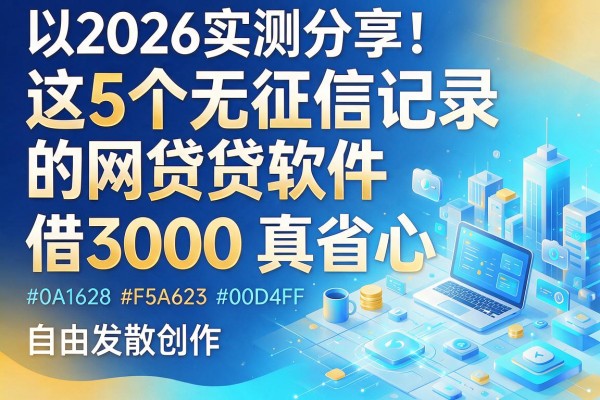 2026实测分享!这5个无征信记录的网贷软件,借3000真省心