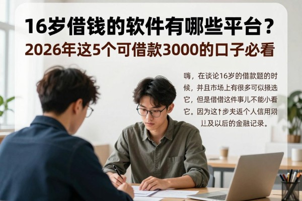 16岁借钱的软件有哪些平台?2026年这5个可借款3000的口子必看