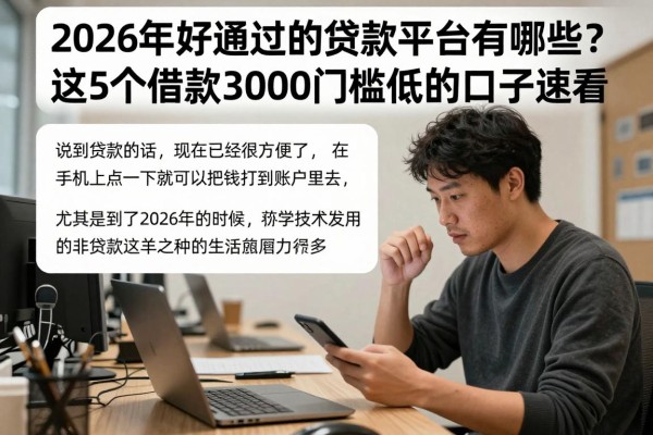 2026年好通过的贷款平台有哪些?这5个借款3000门槛低的口子速看