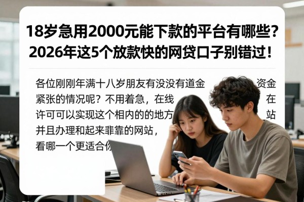 18岁急用2000元能下款的平台有哪些？2026年这5个放款快的网贷口子别错过！