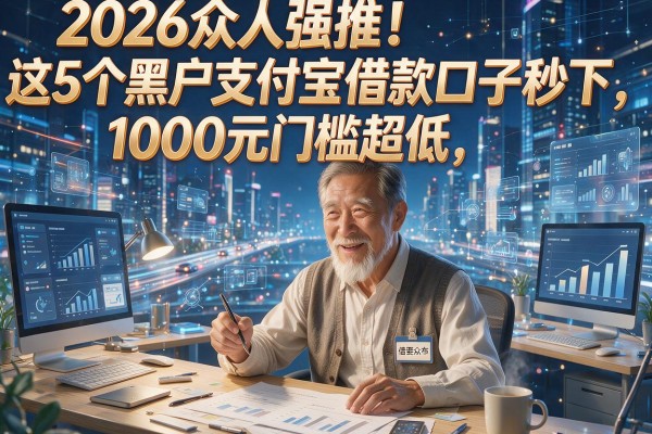2026众人强推！这5个黑户支付宝借款口子秒下，1000元门槛超低