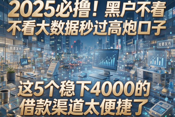 2025必撸！黑户不看大数据秒过高炮口子，这5个稳下4000的借款渠道太便捷了！