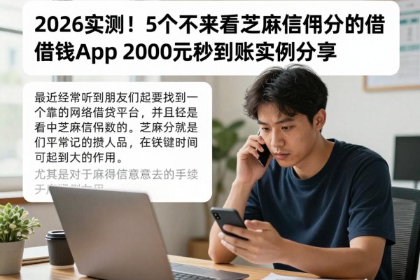 2026实测!5个不怎么看芝麻信用分的借钱App,2000元秒到账实例分享