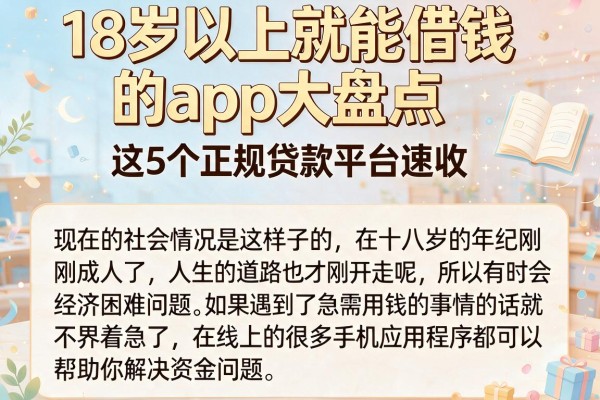 18岁以上就能借钱的app大盘点，这5个正规贷款平台速收