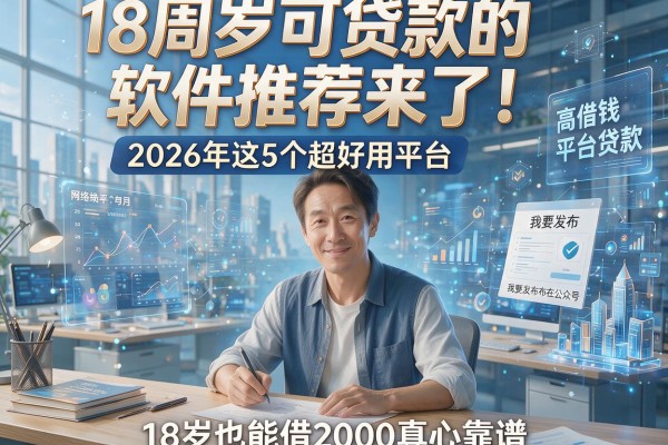 18周岁可贷款的软件推荐来了！2026年这5个超好用平台，18岁也能借2000真心靠谱