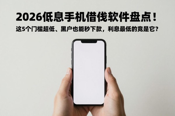 2026低息手机借钱软件盘点!这5个门槛超低、黑户也能秒下款,利息最低的竟是它?