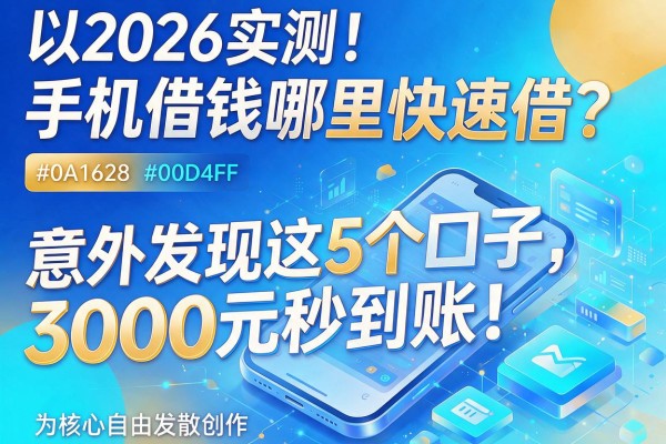 2026实测!手机借钱哪里快速借?意外发现这5个口子,3000元秒到账!