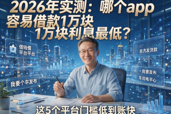 2026年实测:哪个app容易借款1万块利息最低?这5个平台门槛低到账快
